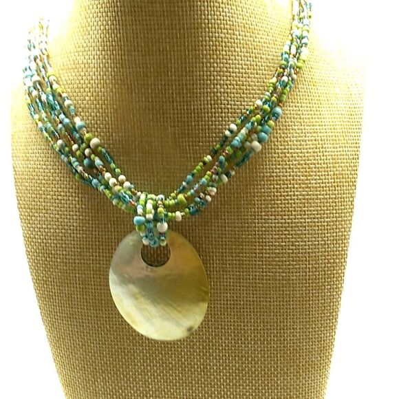 Unbranded Jewelry - Multi-strand Seed Bead & Shell Necklace